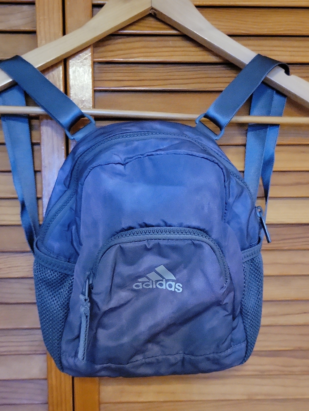 ADIDAS Small Black & Purple Backpack with Front Logo
